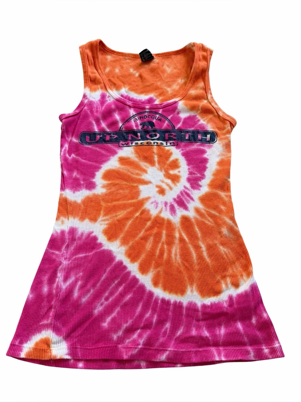 Tie-Dye Tank Top - Orange & Pink Spiral